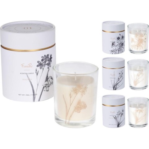 CANDELA IN VETRO CON BOX 3 ASS